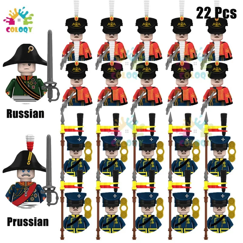 Kids Toys 22/10 Pcs Napoleonic Wars Military General Soldier Building Blocks Imperial Navy Figures Toys For Kids Birthday Gifts