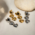 Серьги-подвески из нержавеющей стали 18K минималистичные, устойчивые к ржавчине, гладкие, в форме сердца любви, бесплатное очарование темперамента, ювелирные изделия для женщин, вечеринка