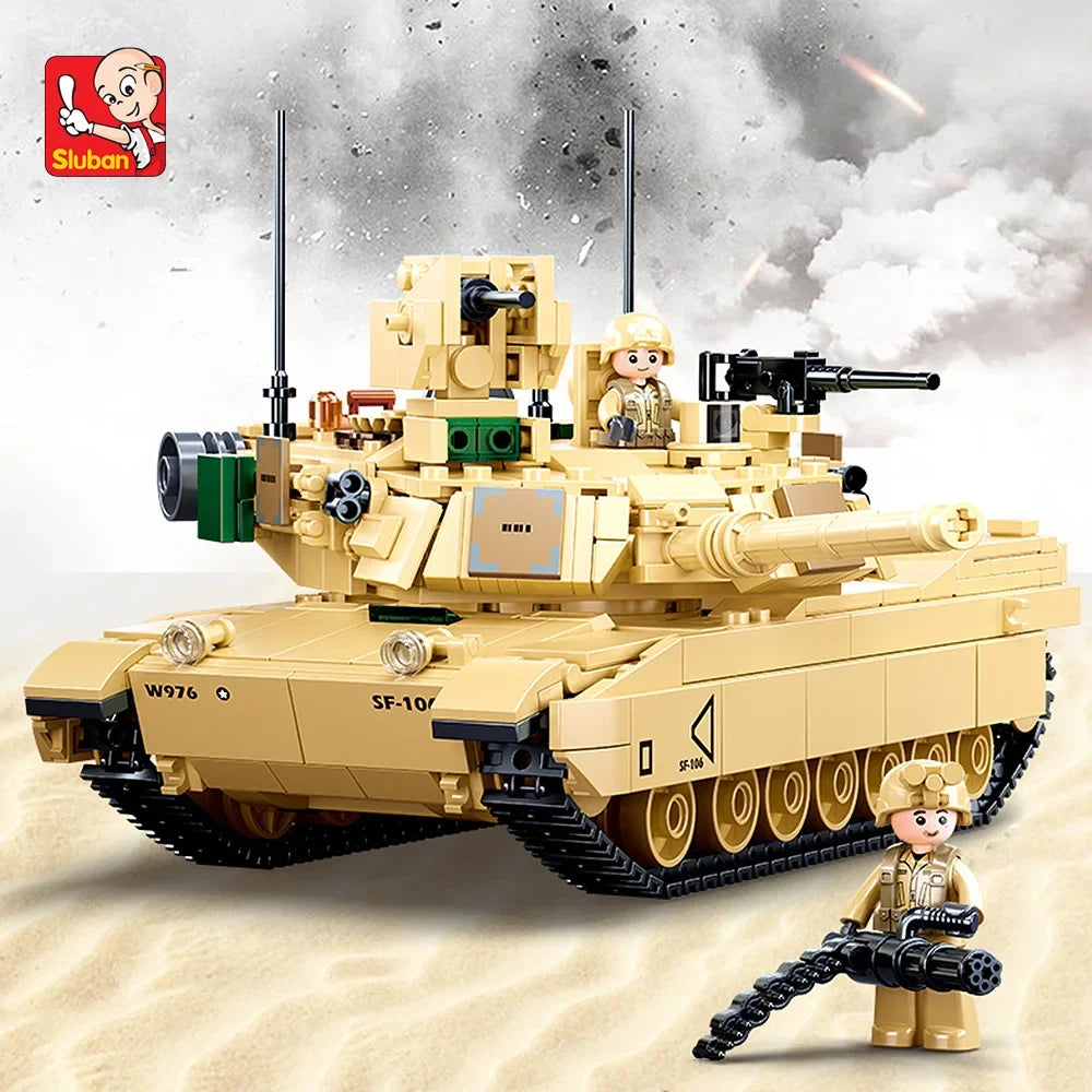 781PCS Military Series Model Building Block Toys, M1A2 Tank Model Creative DIY Toy Assembled Building Blocks Kit