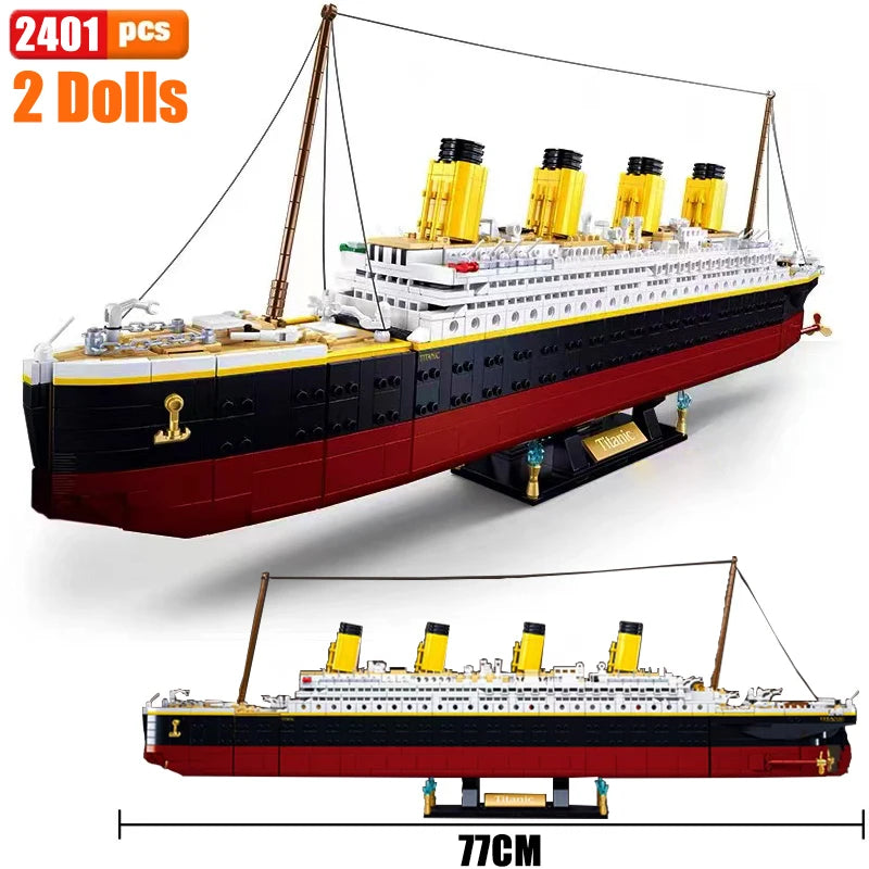2401Pcs City Titanic RMS Cruise Ship Model Building Blocks Kits  Creator Expert Boat Bricks DIY Kids Toys For Kid Gift MOC
