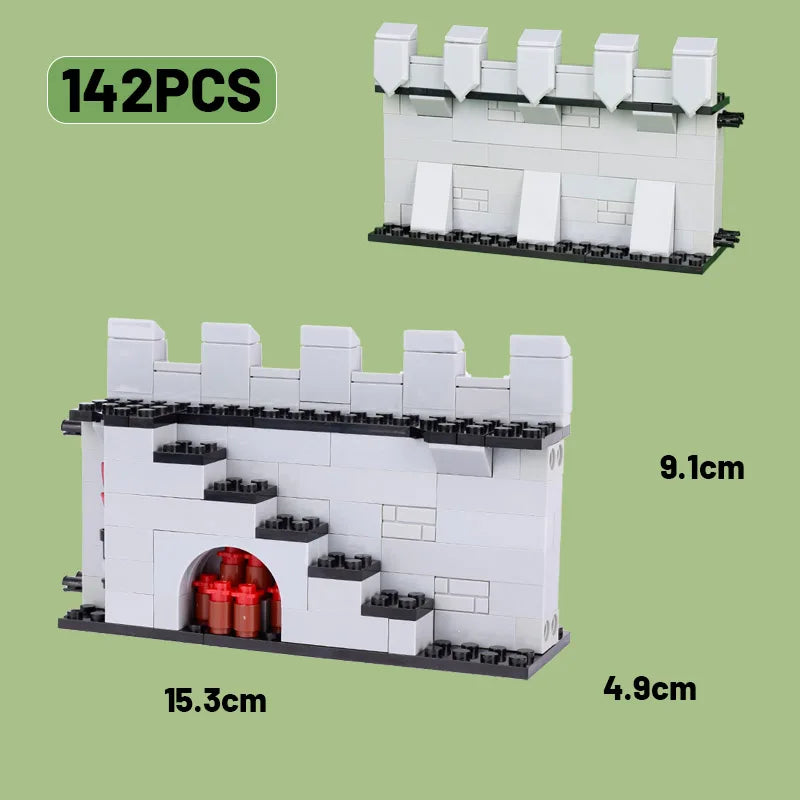 Medieval Military Tower Building Block Rome Knight Castle Siege Vehicle Hammer Boat Tent Flag Sword Weapons Bricks Toys Kid Gift