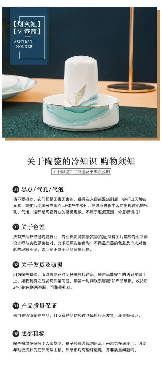 Service de table en porcelaine d'os de Jingdezhen Bols et plats en céramique pour la maison