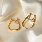 Geometrische wasserdichte 18k vergoldete Edelstahl-Ohrringe mit doppelter Schicht, gebogen, Charme, Metall, Statement, antiallergischer Schmuck