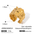 Minimalist Multi-style Stainless Steel Design Open Ring Gold Color Light Cozy Women Charm 18K PVD Plated Statement Jewelry - Grand Goldman