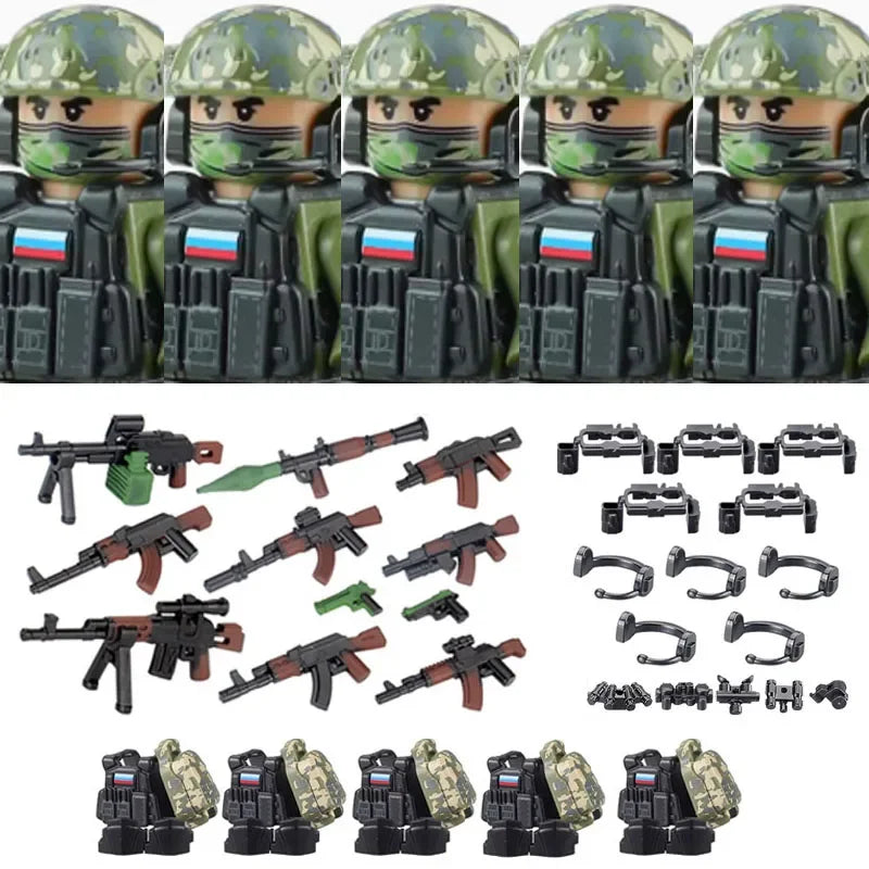 Military Special Forces MOC Building Block German KSK Special Forces Soldier Figure SWAT Army Gun Weapon Vest Backpack Brick Toy