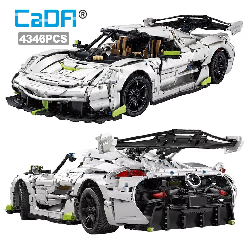 Cada 1:8 MOC 4346PCS Supercar City Racing Car Hypercar Building Blocks Sportscar Racing Vehicle Bricks Toys Children Kids Gifts