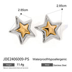 18K PVD-beschichtete Edelstahl-Ohrringe mit unregelmäßigen Erhebungen in Farbangleichung, geometrisch, wasserdicht, exquisite Schmuckgeschenke für Frauen