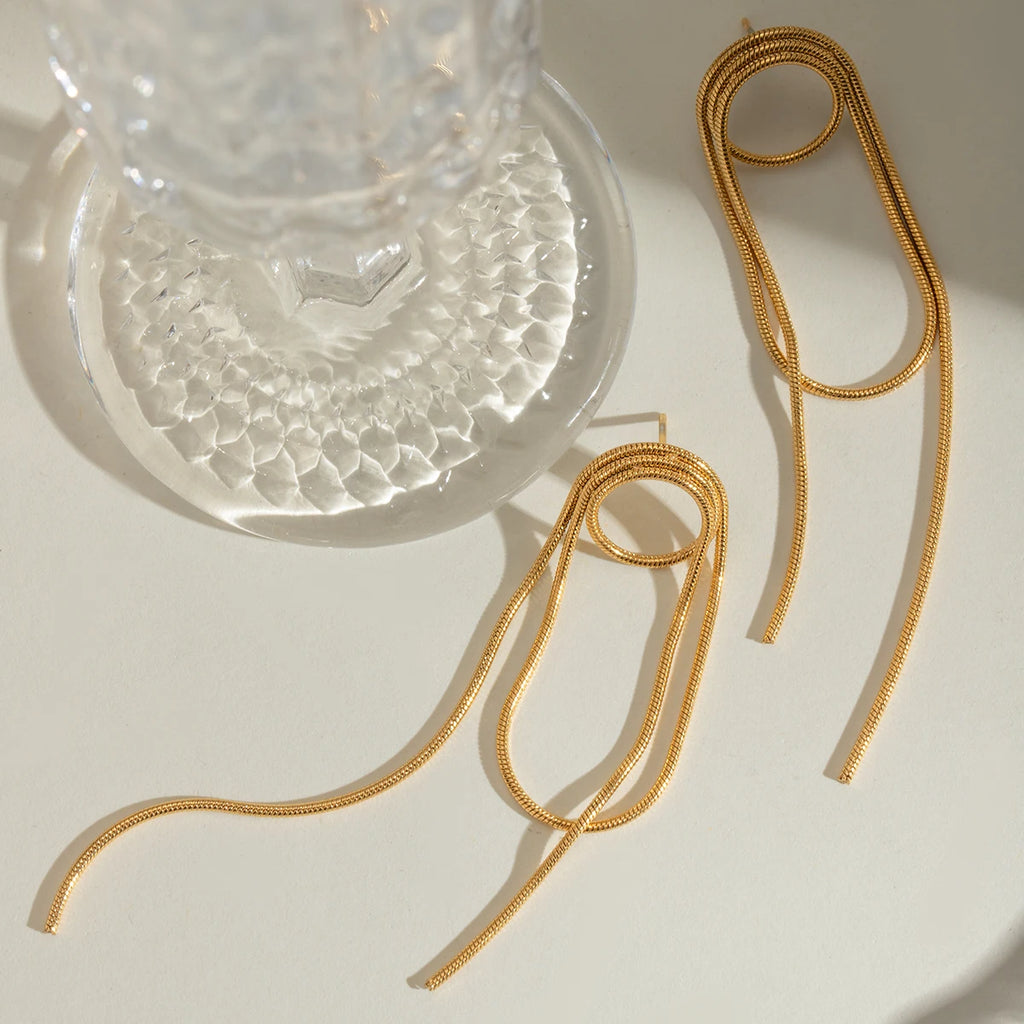 Trendy 18k Stainless Steel Vintage Squre Imitation Pearl Earrings Women Statement Charm Texture Rust Proof Jewelry