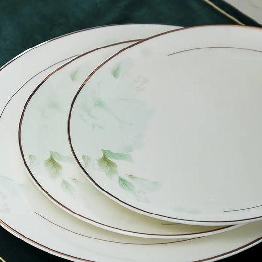 Jingdezhen Bone Porcelain Bowl and Plate Set, Ceramic Tableware Bowl and Chopstick Set