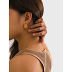 Minimalistisk rustfrit stål 18 karat guld mode uregelmæssigt design øreringe Rustfrit forhindrer allergi Trendy charmsmykker