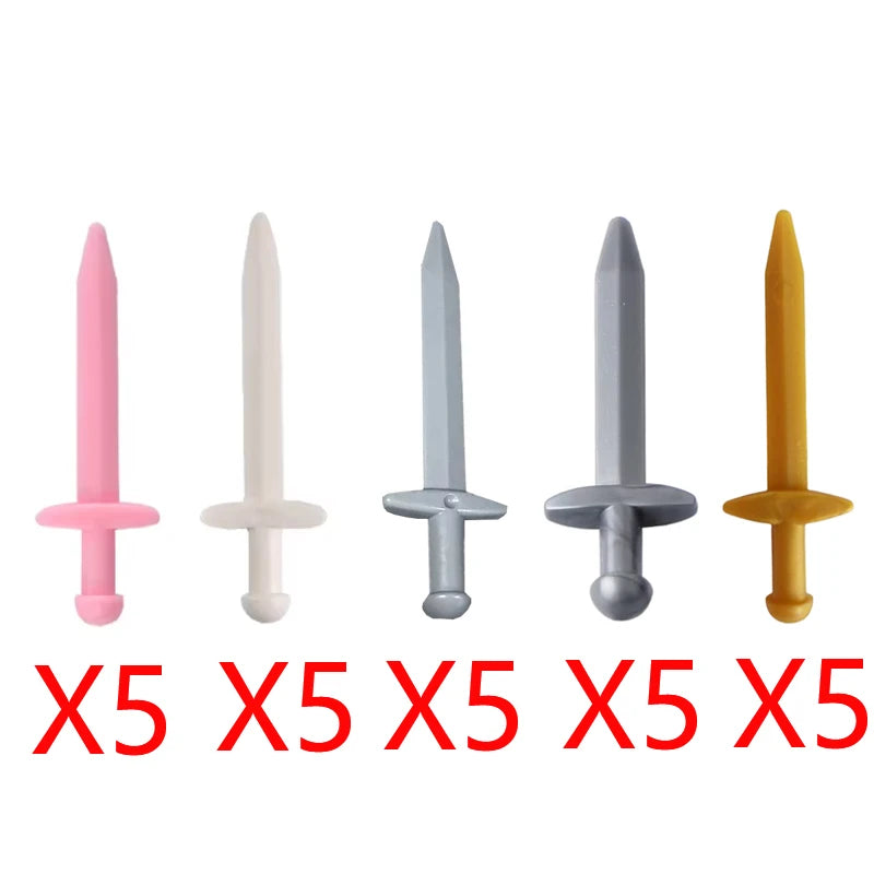 MOC Medieval Military Weapons Building Blocks Parts Castle Knights Soldier Sword Bow Crossbow Helmet Spear Model Bricks Boy Toys