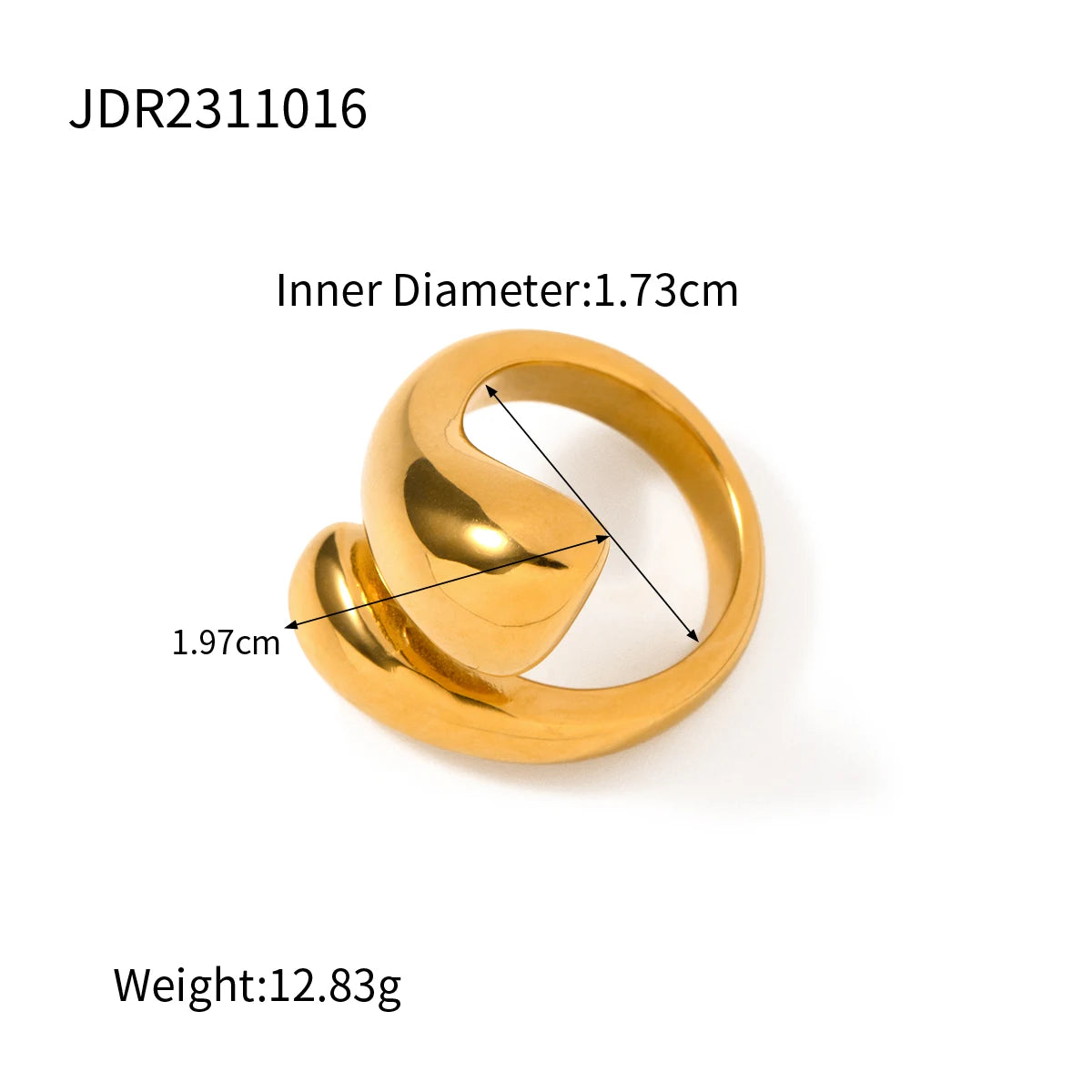 Bague fermée en acier inoxydable irrégulier concave convexe pour femmes tendance métal 18 K bague géométrique pour doigt bagues pour femme cadeau