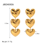 Серьги-подвески из нержавеющей стали 18K минималистичные, устойчивые к ржавчине, гладкие, в форме сердца любви, бесплатное очарование темперамента, ювелирные изделия для женщин, вечеринка