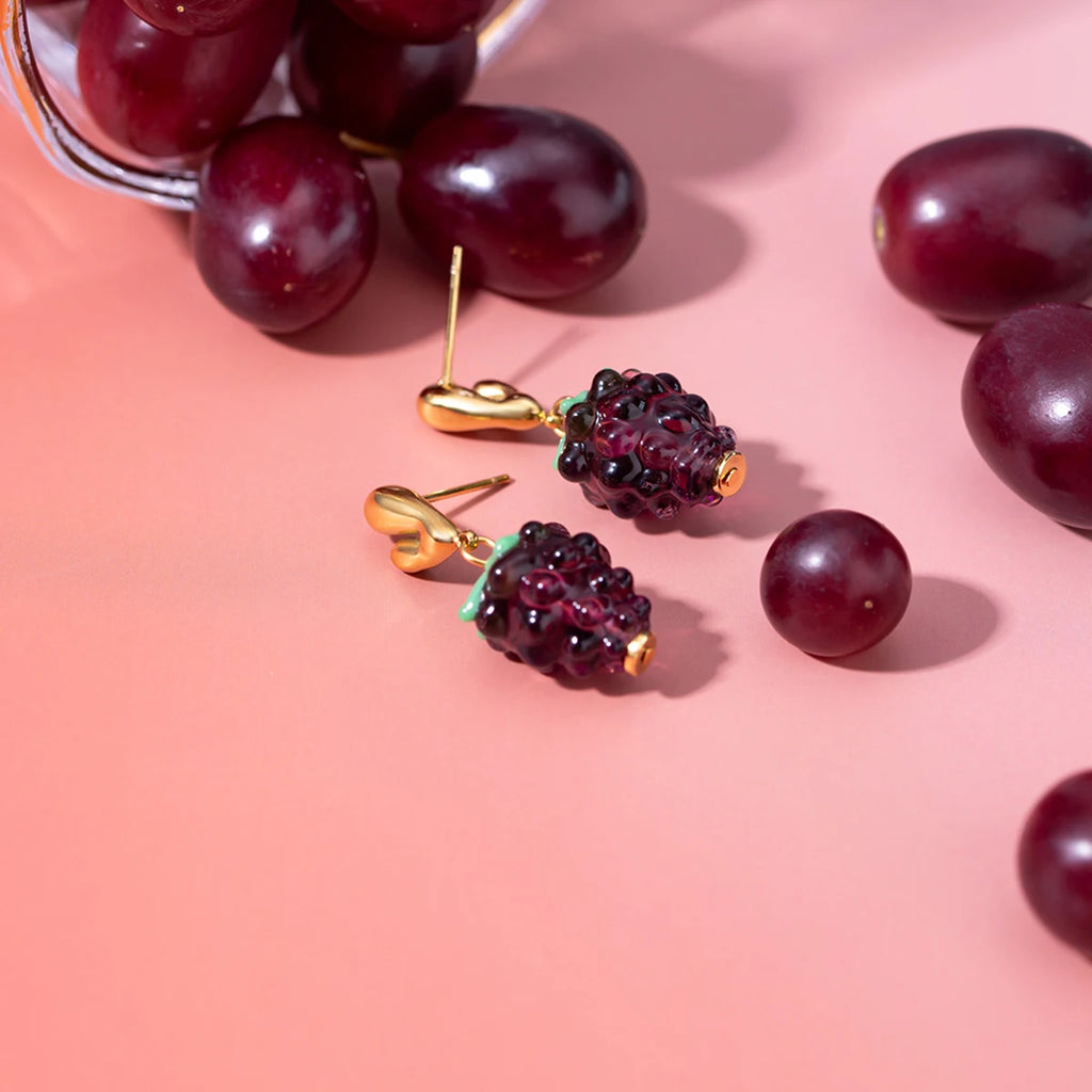 Orecchini piccoli a grappolo multicolore in resina, acciaio inossidabile placcato oro 18K, gioielli da orecchio a dichiarazione, resistenti all'ossidazione, regalo per donna