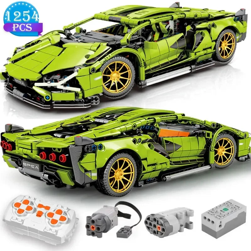 TOYLINX 1280Pcs Technical Building Blocks Racing Car Model Remote Control Electric RC Car Version Optional Construction Toys