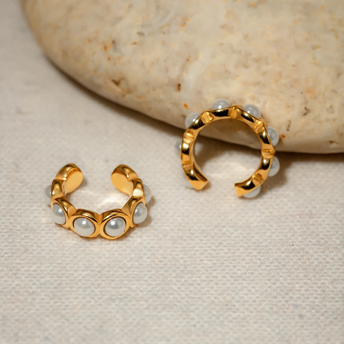 Rustfrit stål imiteret perle vintage øreclips PVD 18k belagt høj kvalitet gratis temperament charmsmykker til kvinder