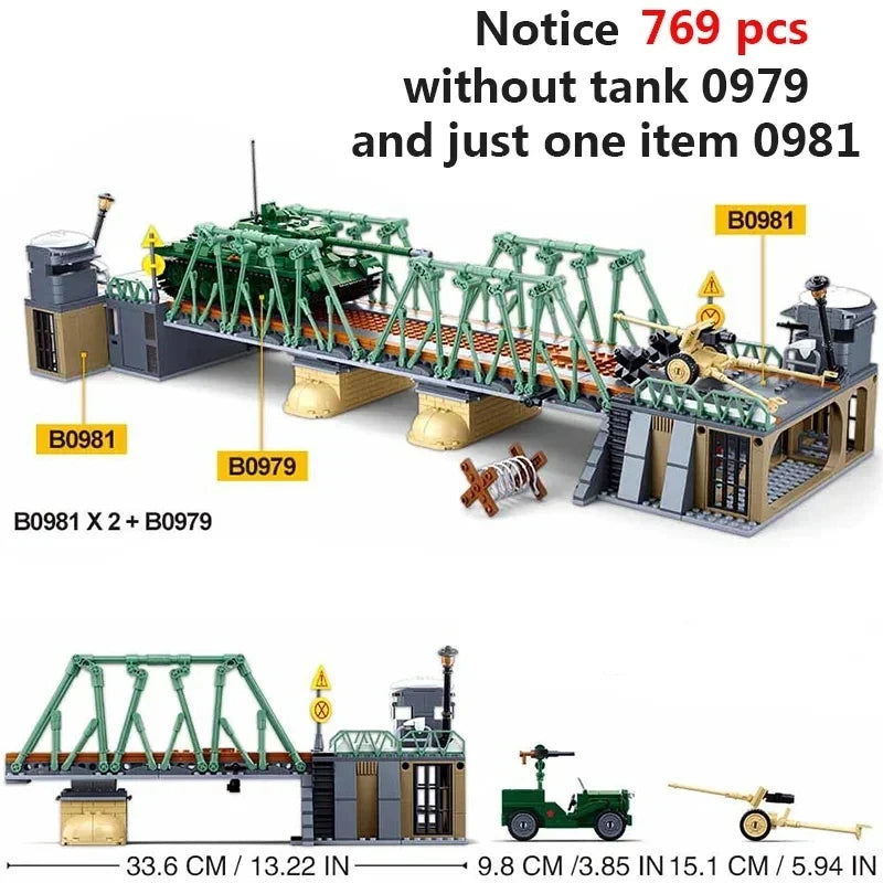 Military ww2 Cannon Assault Armored Vehicle Battle Tank Car Truck Army Weapon Building Blocks Sets Model King Kids Toys Gift