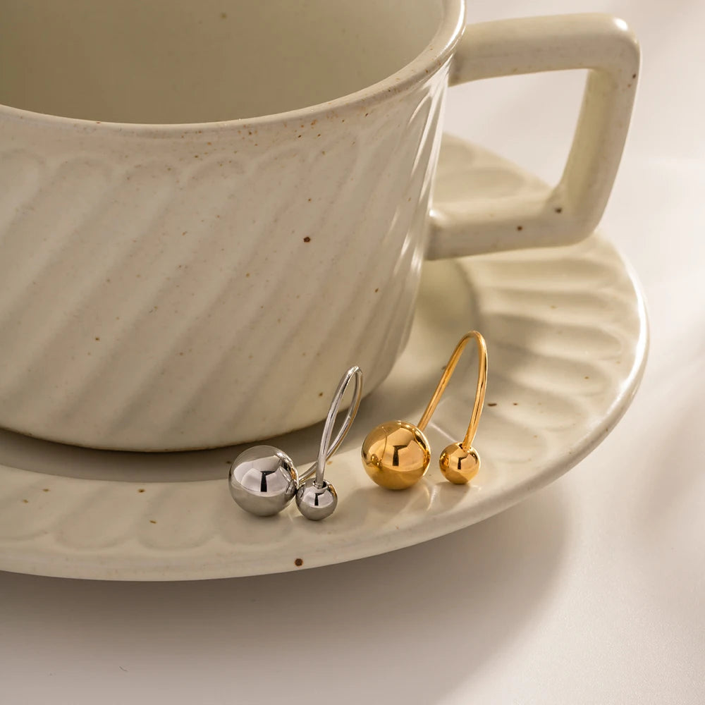 Unregelmäßiger kreativer Ballring für Frauen Persönlichkeit Design Ball Offener Ring Damen Edelstahlring Schmuck Geschenk anillos mujer