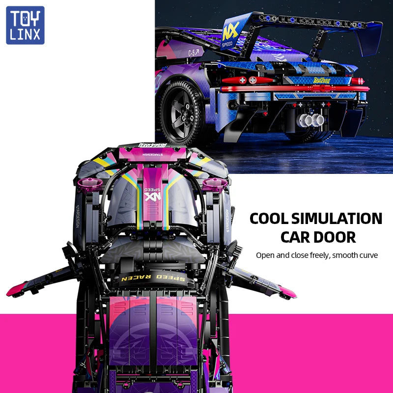 1611 PCS Sport Car Building Block Sets for Adults,1:10 Collectible Model Scale Engineering Toy Gifts for Boys Car no Box