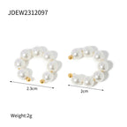 Minimalistisk stor perle C-formet øreclip Chic 18K rustfrit stål Minimalistisk vandtæt Kvinder Højkvalitets бижутерия Festgave