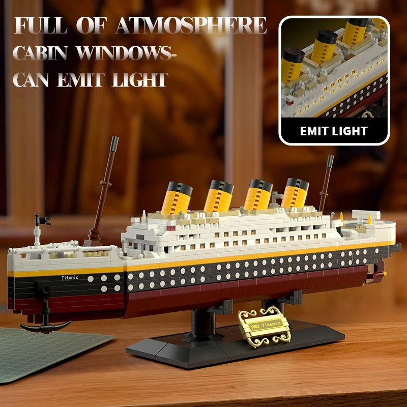 New Arrival Kids Building Blocks Assembly Toy Titanic Male and Female Puzzle Cruise Ship Model Children's Toy Christmas Gifts