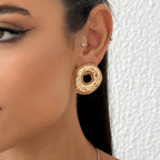 Übertriebene 18k vergoldete Edelstahl-Hammerkorn O-förmige Ohrringe für Frauen 18K Edelstahl Hochwertiger Schmuck Bijoux