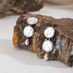 18K forgyldt erklæring Akryl perleknap glas vanddråbe øreringe kvinder rustfrit stål Rustfri smykker