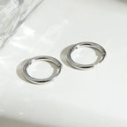 Stylish 18K Gold Plated Stainless Steel Simple Steel Color Hoop Earrings Women Charms Water Resistant Chic Jewelry