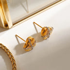 Minimalist 18k Gold Plated Stainless Steel Love Heart Gold Silver Color Matching Earring Women Anti Allergic Rust Jewelry