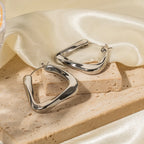 Rustfrit stål øreringe til kvinder 18k forgyldte rustfrit stål trapezformede øreringe Bøjleøreringe damemodesmykker