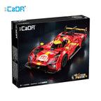 1518Pcs 1:10 Cada MOC City Remote Control Flame Racing Car Model Building Blocks RC V6 Sports Vehicle Bricks Toys Festival Gifts