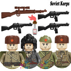 Kids Toys WW2 Building Blocks 4pcs/set US UK Soviet Soldiers Mini Action Figures Educational Toys For Kids Boys Christmas Gifts