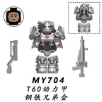 BoS Game T60 Power Armor Army Officers Soldiers Figure Machine gun Model Building Blocks Kids Toys Gifts Boys Girls Juguetes