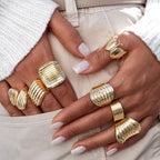 18K PVD Plated Fashion White Love Heart Thread Zirconia Ring Stainless Steel Women Prevent Allergy Attractive Daily Jewelry