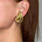 18K PVD forgyldt rustfrit stål Gevind kombinationsserie øreringe Metallic Series Charm Plettet Gratis Trendy smykker Bijoux