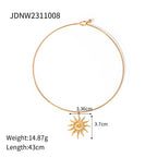 Stainless Steel Geometric Fashion Spiral Sunflower Pendant Necklace/Earrings 18K Gold Plated Prevent Allergy Statement Jewelry - Grand Goldman