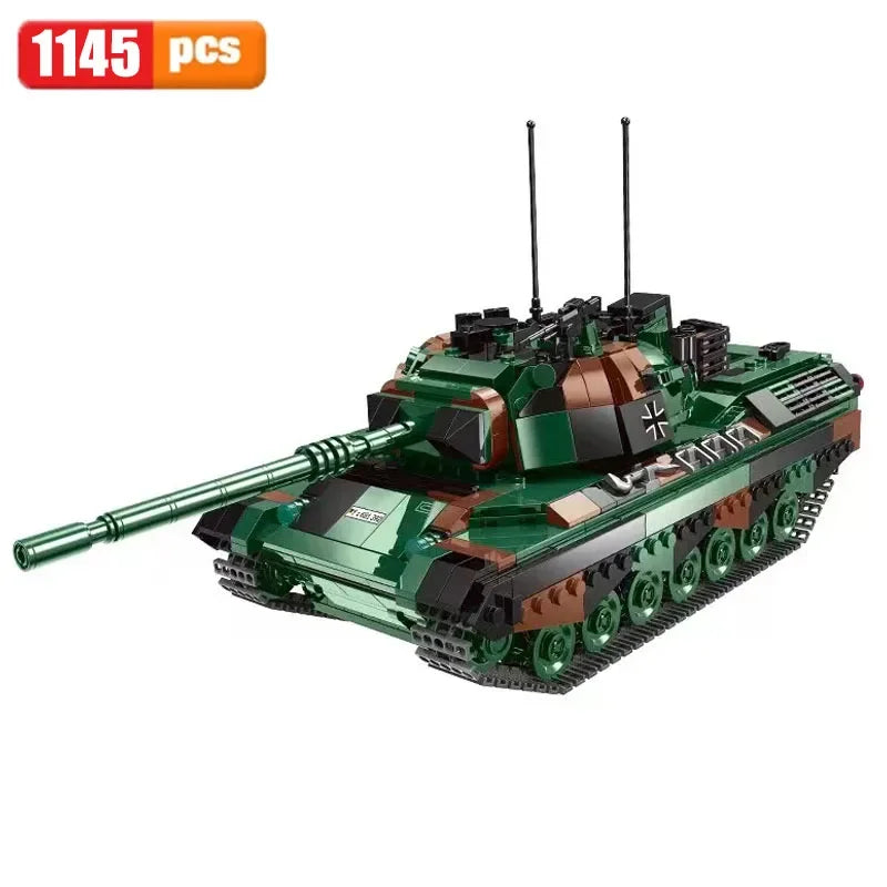 Military ww2 Cannon Assault Armored Vehicle Battle Tank Car Truck Army Weapon Building Blocks Sets Model Boys Toys for Kids Gift