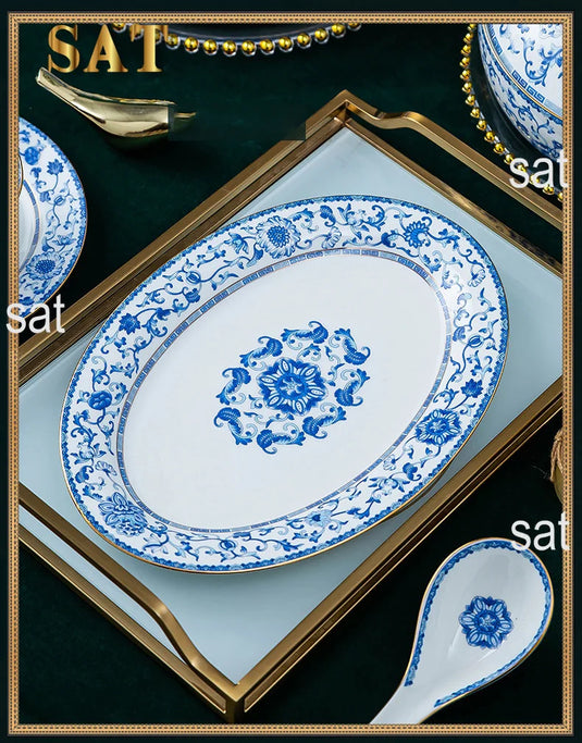 Vente en gros de services de vaisselle en porcelaine émaillée classique Fengyu simples européens