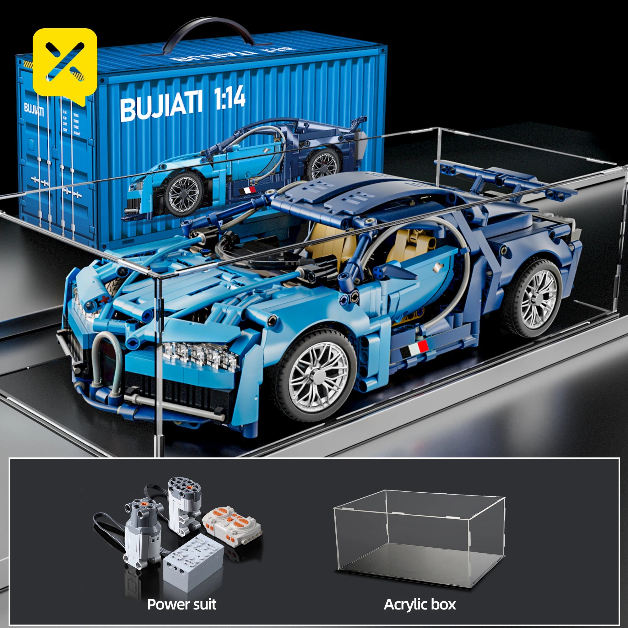 ToylinX 1:14 Supercar Building Block Toy Optional Power Group 14+ Technology Design Christmas Gift for Adults and Kids With Box