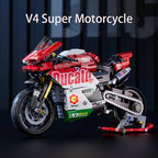Famous V4 Motorcycle Building Blocks Set Super Motorbike Model Kit Technical Racing Kids Assembled Toys Gifts For Boys And Girls