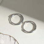 Stylish 18K Gold Plated Stainless Steel Simple Steel Color Hoop Earrings Women Charms Water Resistant Chic Jewelry