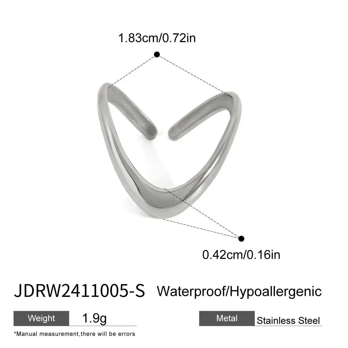 Minimalistischer 18K vergoldeter Charm Glatte Kette Kreuz Design Offener Ring Damen Antiallergisch Statement Trendiger Schmuck Gala Geschenk