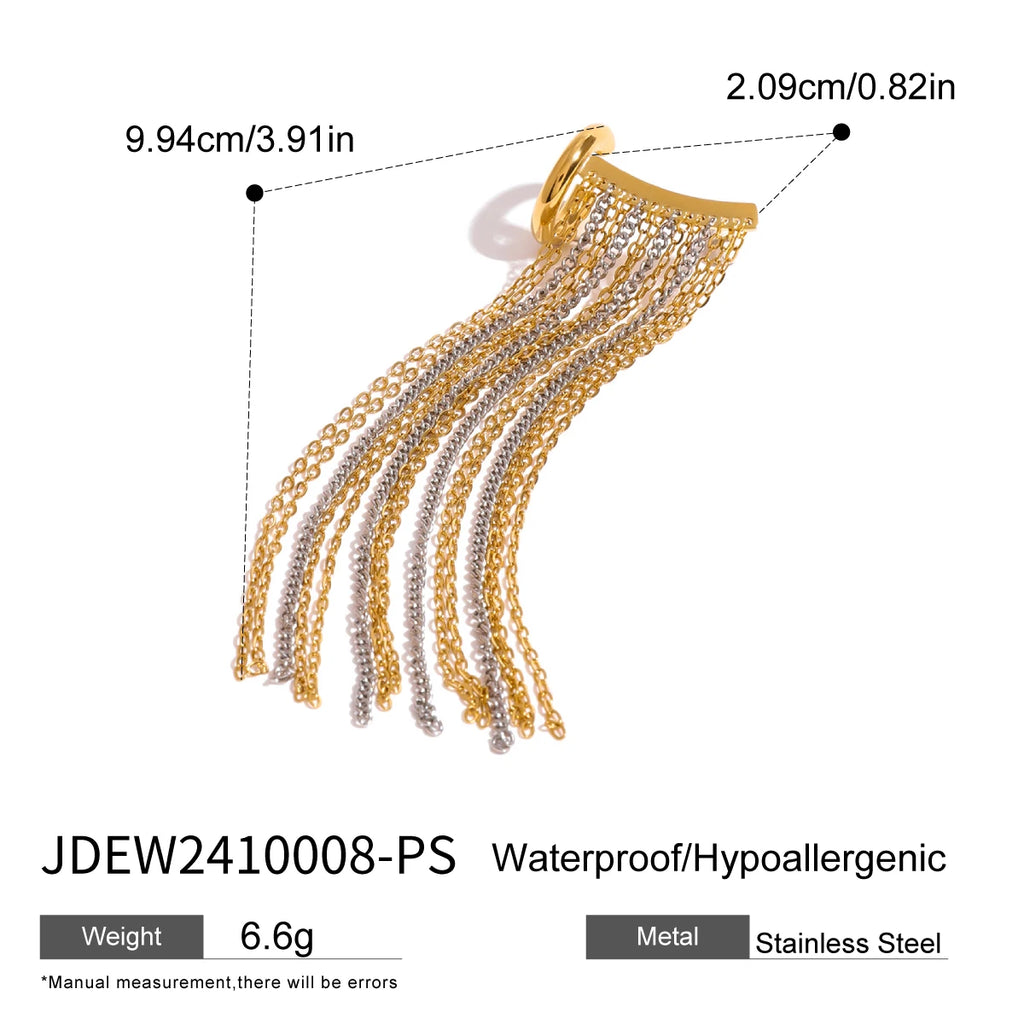 Orecchini a nappina con fiocco in acciaio liscio placcato oro 18k minimalista Anello in acciaio inossidabile Donna Antiruggine Gioielli squisiti Bijoux