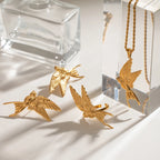 18K Stainless Steel Stylish Vintage Peace Dove Design Earrings Rings Necklaces Women Trendy Charm Metal Chic Statement Jewelry