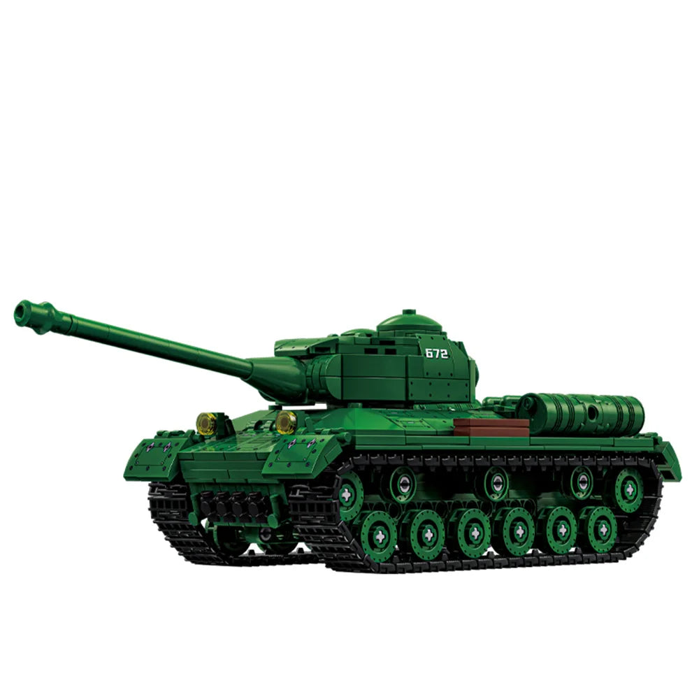 Military WW2 MOC Army Main Battle Tank Armored Vehicle Fighter Soldiers Figures Building Blocks Bricks Set For Children Toys
