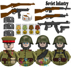 Kids Toys WW2 Building Blocks 4pcs/set US UK Soviet Soldiers Mini Action Figures Educational Toys For Kids Boys Christmas Gifts