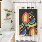 پرده دوش پارچه‌ای ضدآب با رنگ‌های تازه و گلدار، گل‌ها و گیاهان ساده، نقاشی هنری، ست‌های پرده دوش حمام، دکور