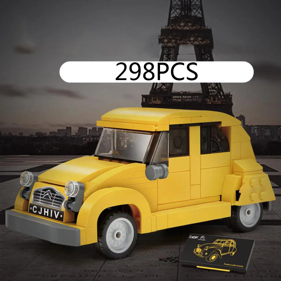 Technical 1:12 Scale Citroens 2cv Building Block Vintage Car 2.4ghz Radio Remote Control Vehicle Bricks Model Rc Toys Collection