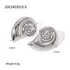 Charm Puffs Design 18K Edelstahl Metall Rostfreier Konch Spirale Form Ohrringe Wasserdichter Schmuck Aretes Frauen