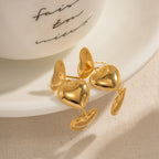 Brincos Clássicos de Coração Pingente para Mulheres Design Tríplice Amor Brincos Pendentes Brincos de Aço Inoxidável Presente de Joalheria Pendientes